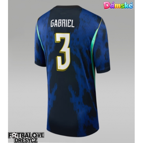 Brazílie Gabriel Magalhaes #3 Dámské Venkovní Dres MS 2026 Krátký Rukáv Brazílie Gabriel Magalhaes #3 Dámské Venkovní Dres MS 2026 Krátký Rukáv